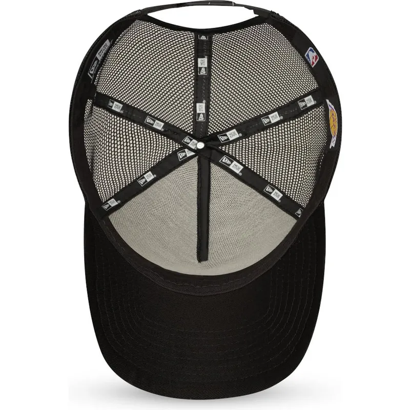 schwarze-trucker-kappe-mit-schwarzem-logo-9forty-a-frame-tonal-der-los-angeles-lakers-nba-von-new-era