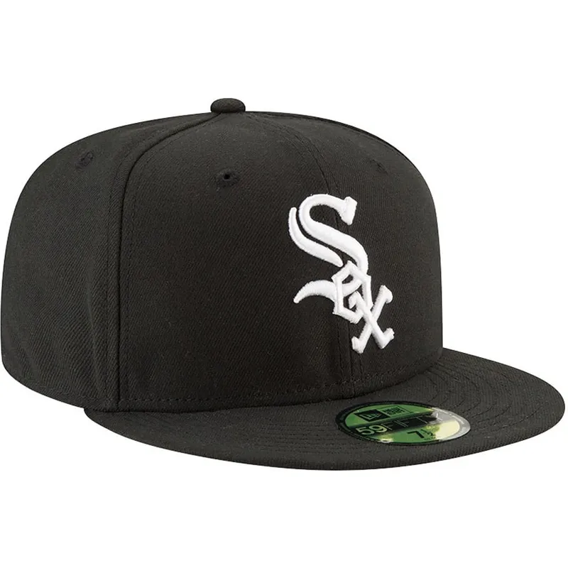 schwarze-flache-59fifty-authentic-on-field-game-fitted-cap-der-chicago-white-sox-mlb-von-new-era