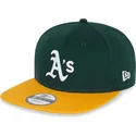 new-era-flat-brim-9fifty-essential-oakland-athletics-mlb-green-and-yellow-snapback-cap