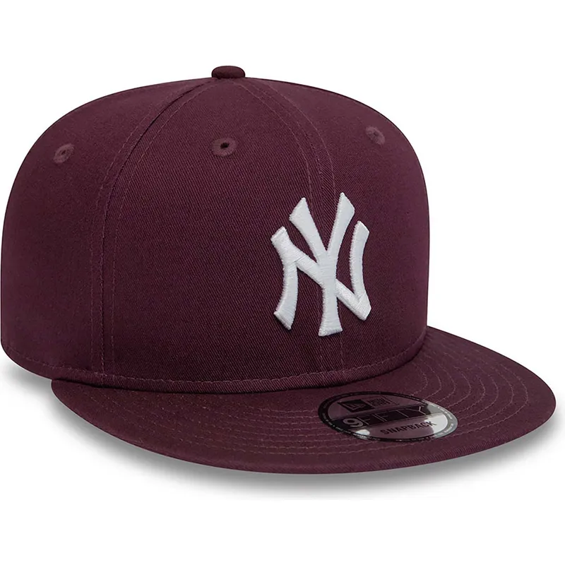 mutzen-flach-rot-snapback-granate-9fifty-essential-der-new-york-yankees-mlb-von-new-era