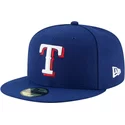 casquette-plate-bleue-ajustee-59fifty-authentic-on-field-texas-rangers-mlb-new-era