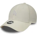 new-era-curved-brim-women-9forty-cord-mini-logo-los-angeles-dodgers-mlb-beige-adjustable-cap
