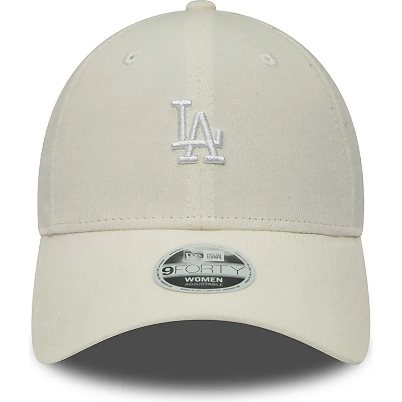 mutzen-gebogen-beige-verstellbares-band-9forty-cord-mini-der-los-angeles-dodgers-mlb-von-new-era