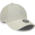casquette-courbee-beige-ajustable-pour-femme-9forty-cord-mini-logo-los-angeles-dodgers-mlb-new-era
