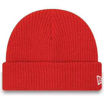 New Era Cuff Rib Short Red Beanie