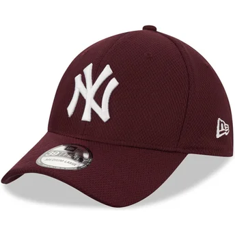 mutzen-gebogen-rot-angepasst-granate-39thirty-diamond-era-der-new-york-yankees-mlb-von-new-era
