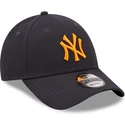 new-era-curved-brim-orange-logo-9forty-repreve-new-york-yankees-mlb-navy-blue-adjustable-cap