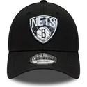 casquette-courbee-noire-ajustable-9forty-print-infill-brooklyn-nets-nba-new-era