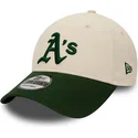 new-era-curved-brim-9forty-oakland-athletics-mlb-beige-and-green-adjustable-cap