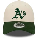 new-era-curved-brim-9forty-oakland-athletics-mlb-beige-and-green-adjustable-cap