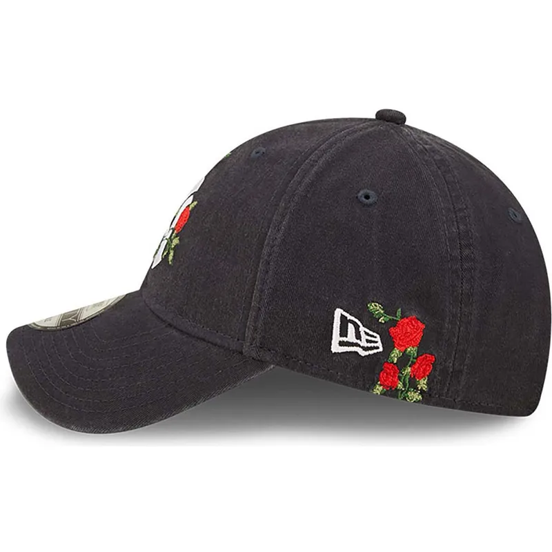 mutzen-gebogen-marineblau-verstellbares-band-9forty-flower-der-new-york-yankees-mlb-von-new-era