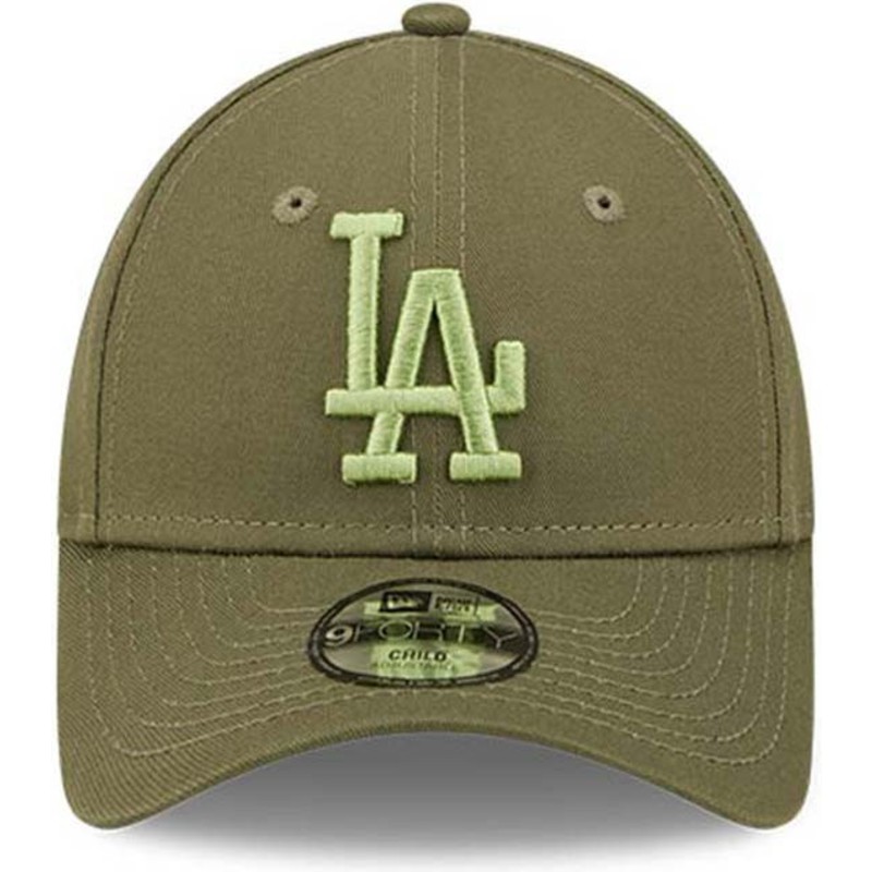 new-era-curved-brim-youth-green-logo-9forty-league-essential-los-angeles-dodgers-mlb-green-adjustable-cap