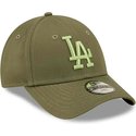 new-era-curved-brim-youth-green-logo-9forty-league-essential-los-angeles-dodgers-mlb-green-adjustable-cap