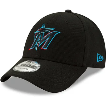 Mützen gebogen schwarz verstellbares band 9FORTY The League der Miami Marlins MLB von New Era