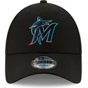 schwarze-verstellbare-gebogene-kappe-9forty-the-league-der-miami-marlins-mlb-von-new-era