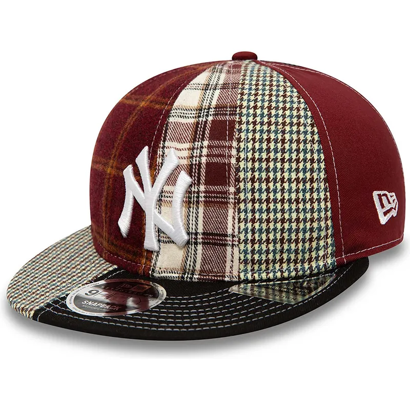 mutzen-flach-rot-verstellbares-band-9fifty-patch-panel-der-new-york-yankees-mlb-von-new-era