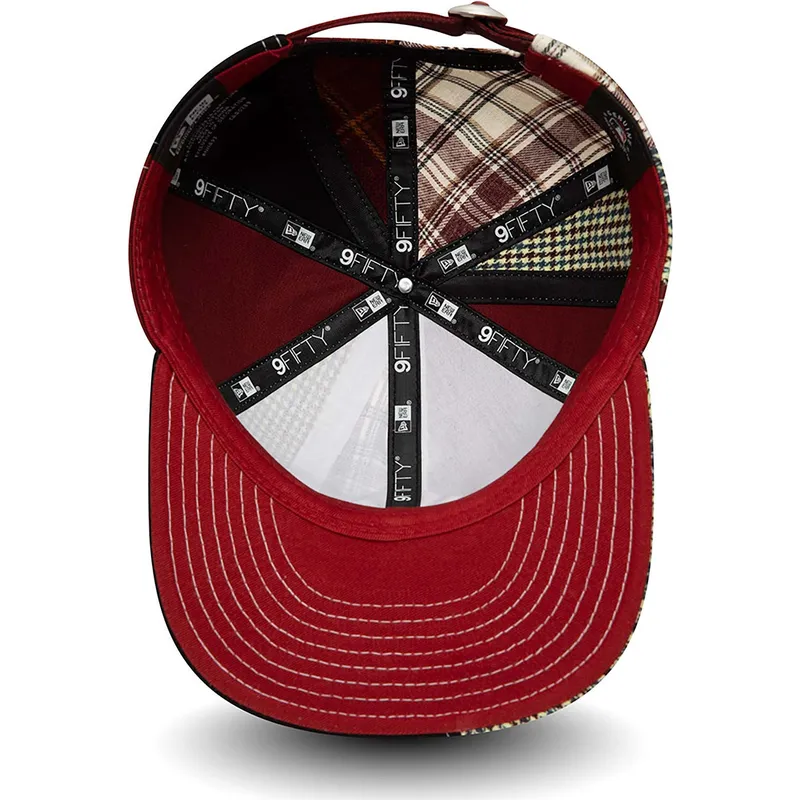 mutzen-flach-rot-verstellbares-band-9fifty-patch-panel-der-new-york-yankees-mlb-von-new-era
