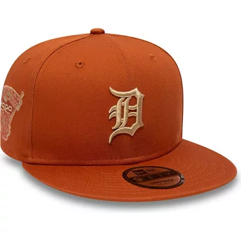 Casquette plate marron snapback 9FIFTY Side Patch Detroit Tigers MLB New Era