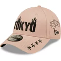casquette-courbee-rose-ajustable-tokyo-9forty-graphic-new-era
