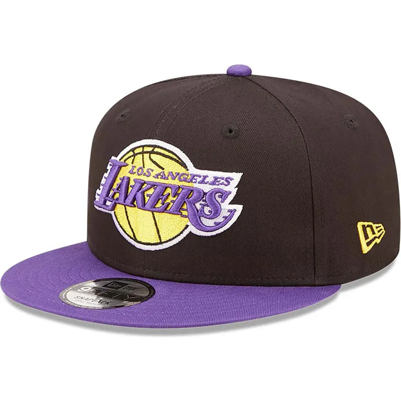 mutzen-flach-schwarz-snapback-9fifty-team-patch-der-los-angeles-lakers-nba-von-new-era