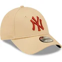 mutzen-gebogen-beige-verstellbares-band-fur-kinder-marron-9forty-league-essential-der-new-york-yankees-mlb-von-new-era