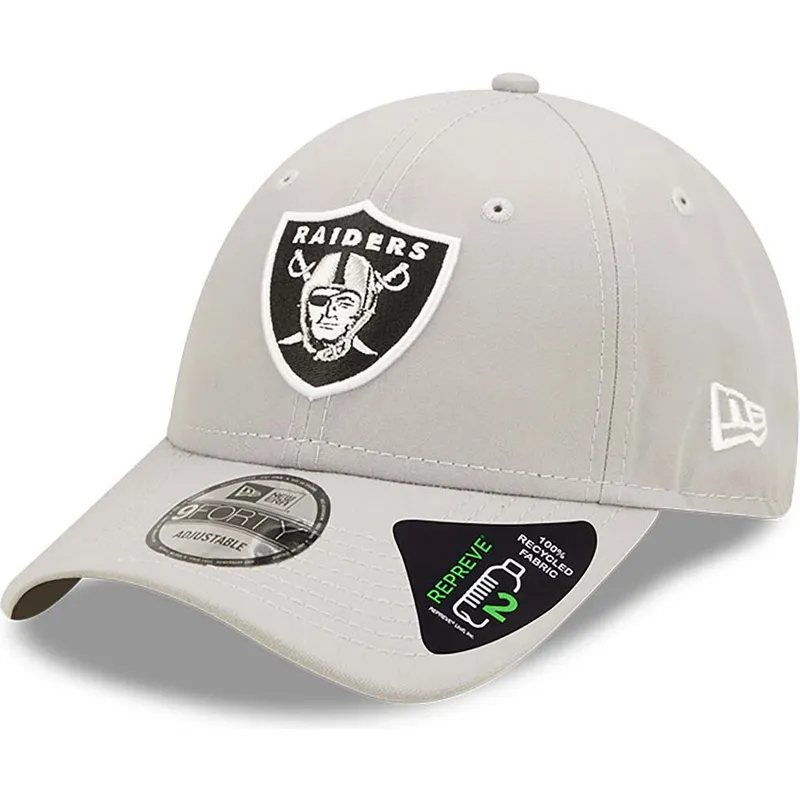 mutzen-gebogen-grau-verstellbares-band-9forty-repreve-der-las-vegas-raiders-nfl-von-new-era
