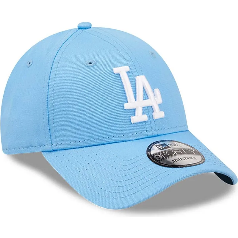 mutzen-gebogen-blau-verstellbares-band-9forty-league-essential-der-los-angeles-dodgers-mlb-von-new-era
