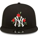 new-era-flat-brim-9fifty-flower-new-york-yankees-mlb-black-snapback-cap