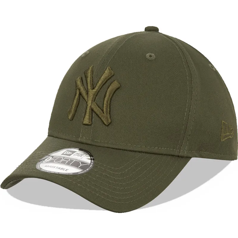 mutzen-gebogen-grun-snapback-9forty-league-essential-der-new-york-yankees-mlb-von-new-era