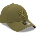 new-era-curved-brim-green-logo-9forty-repreve-new-york-yankees-mlb-green-snapback-cap