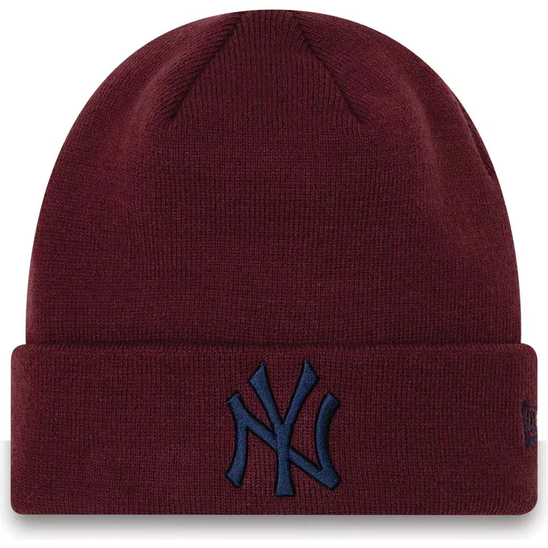 mutzen-rot-granate-cuff-league-essential-der-new-york-yankees-mlb-von-new-era