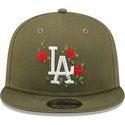 new-era-flat-brim-9fifty-flower-los-angeles-dodgers-mlb-green-snapback-cap