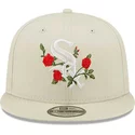 casquette-plate-beige-snapback-9fifty-flower-chicago-white-sox-mlb-new-era