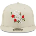 mutzen-flach-beige-snapback-9fifty-flower-der-chicago-white-sox-mlb-von-new-era