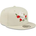 mutzen-flach-beige-snapback-9fifty-flower-der-chicago-white-sox-mlb-von-new-era