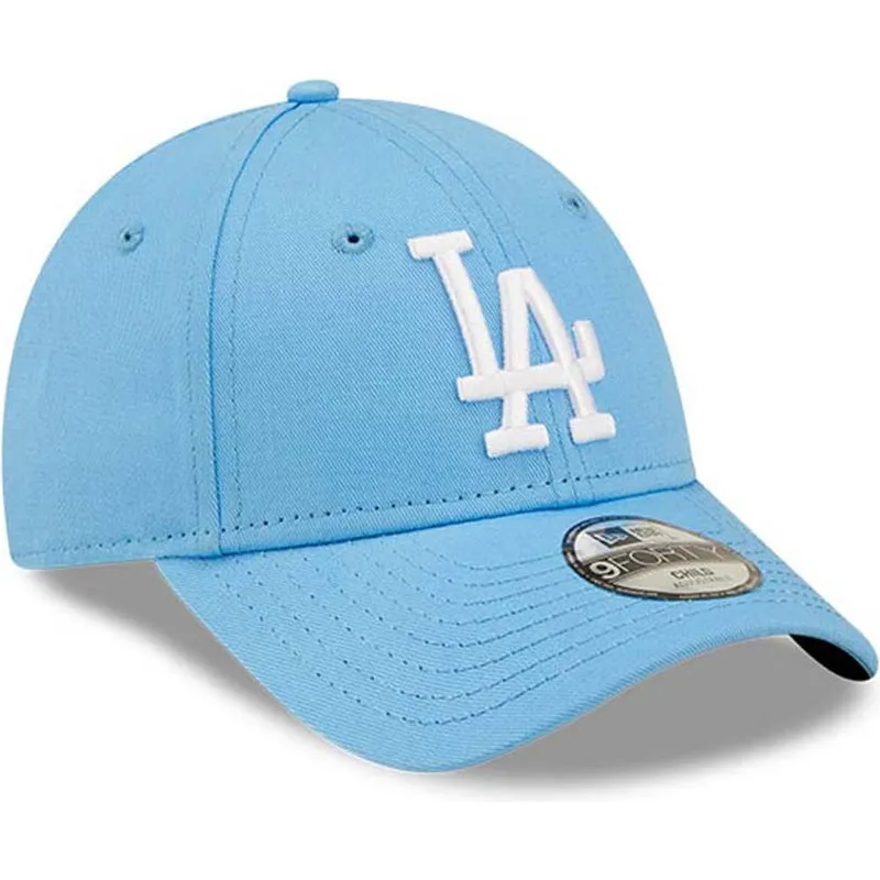 mutzen-gebogen-blau-verstellbares-band-fur-kinder-9forty-league-essential-der-los-angeles-dodgers-mlb-von-new-era