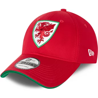 Casquette courbée rouge ajustable 9FORTY Wales Coupe du monde de football New Era