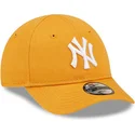 mutzen-gebogen-orange-verstellbares-band-fur-kinder-pequeno-9forty-league-essential-der-new-york-yankees-mlb-von-new-era