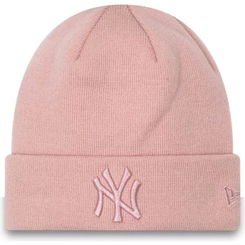 New Era Women Pink Logo Cuff Metallic New York Yankees MLB Pink Beanie