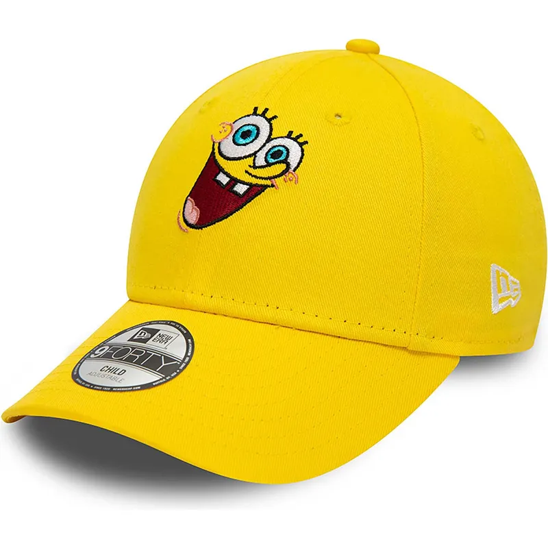 mutzen-gebogen-gelb-verstellbares-band-fur-kinder-9forty-der-bob-esponja-bob-esponja-von-new-era