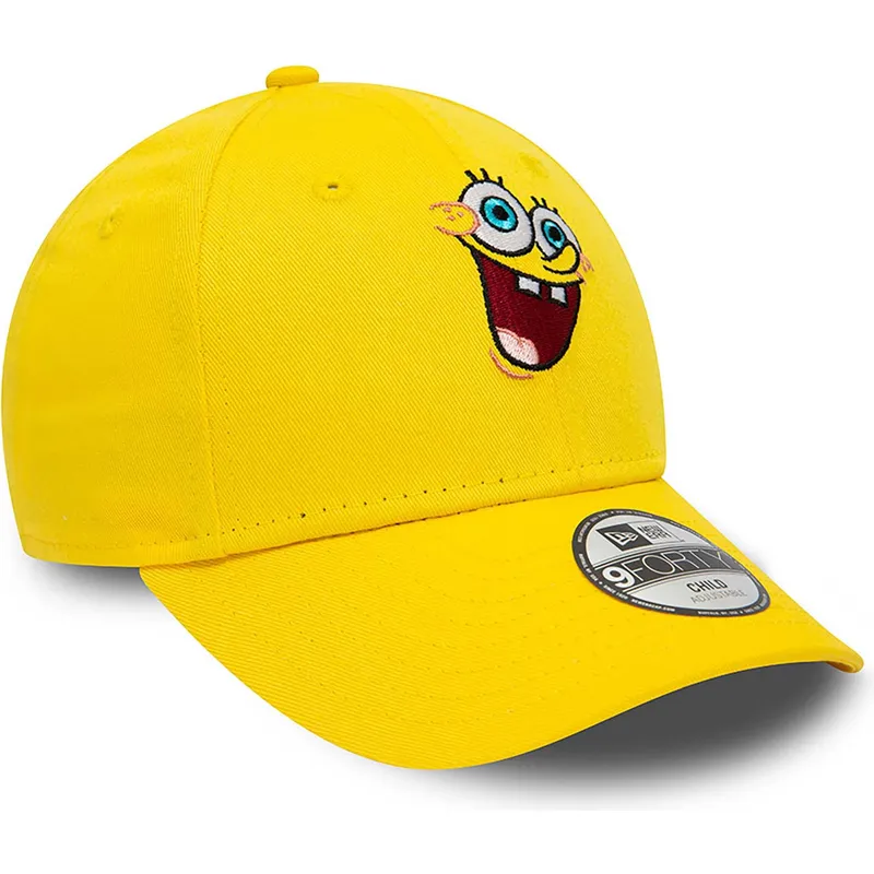 mutzen-gebogen-gelb-verstellbares-band-fur-kinder-9forty-der-bob-esponja-bob-esponja-von-new-era