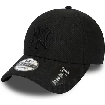 Casquette courbée noire ajustable avec logo noir 9FORTY Diamond Era New York Yankees MLB New Era