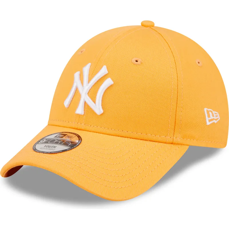 mutzen-gebogen-orange-verstellbares-band-fur-kinder-9forty-league-essential-der-new-york-yankees-mlb-von-new-era