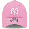 new-era-curved-brim-youth-9forty-league-essential-new-york-yankees-mlb-pink-adjustable-cap