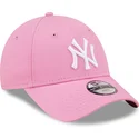 new-era-curved-brim-youth-9forty-league-essential-new-york-yankees-mlb-pink-adjustable-cap