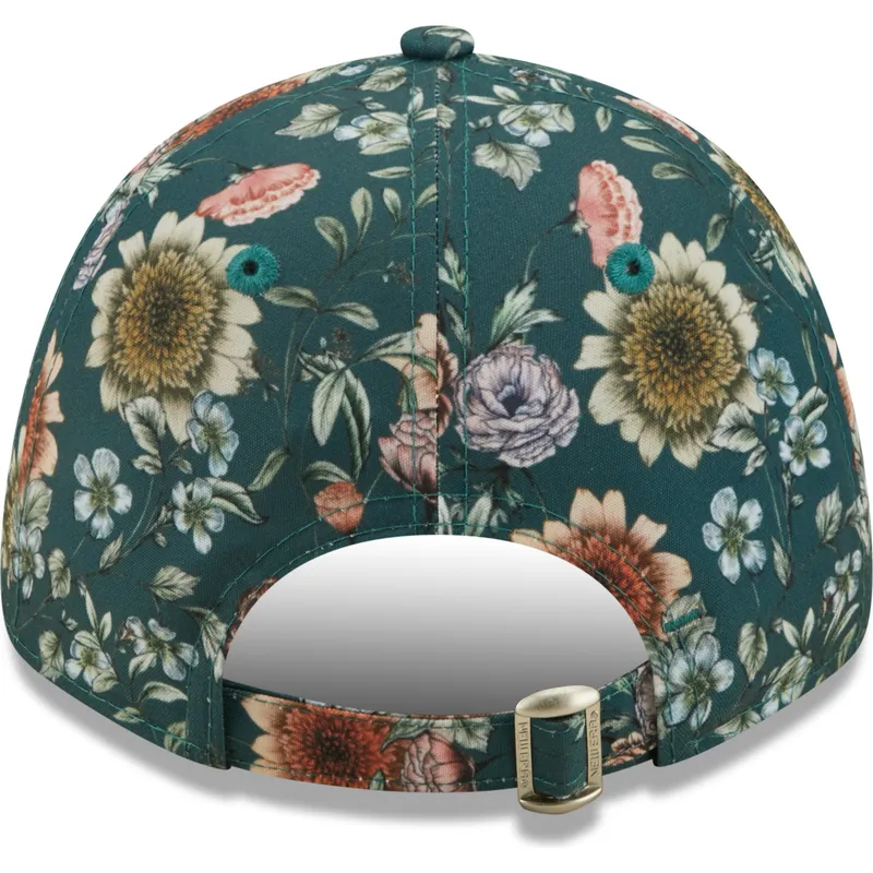 mutzen-gebogen-grun-verstellbares-band-9forty-all-over-print-floral-der-new-york-yankees-mlb-von-new-era