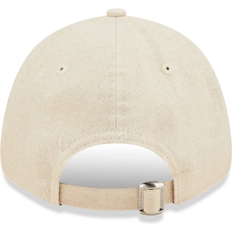 beige-gebogene-verstellbare-9forty-linen-kappe-der-new-york-yankees-mlb-von-new-era
