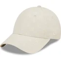 beige-gebogene-verstellbare-damenkappe-9forty-monogram-der-new-york-yankees-mlb-von-new-era