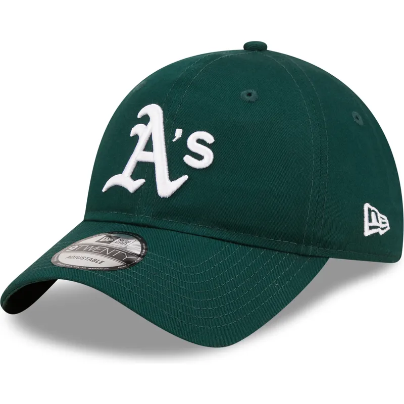 mutzen-gebogen-grun-verstellbares-band-9twenty-league-essential-der-oakland-athletics-mlb-von-new-era