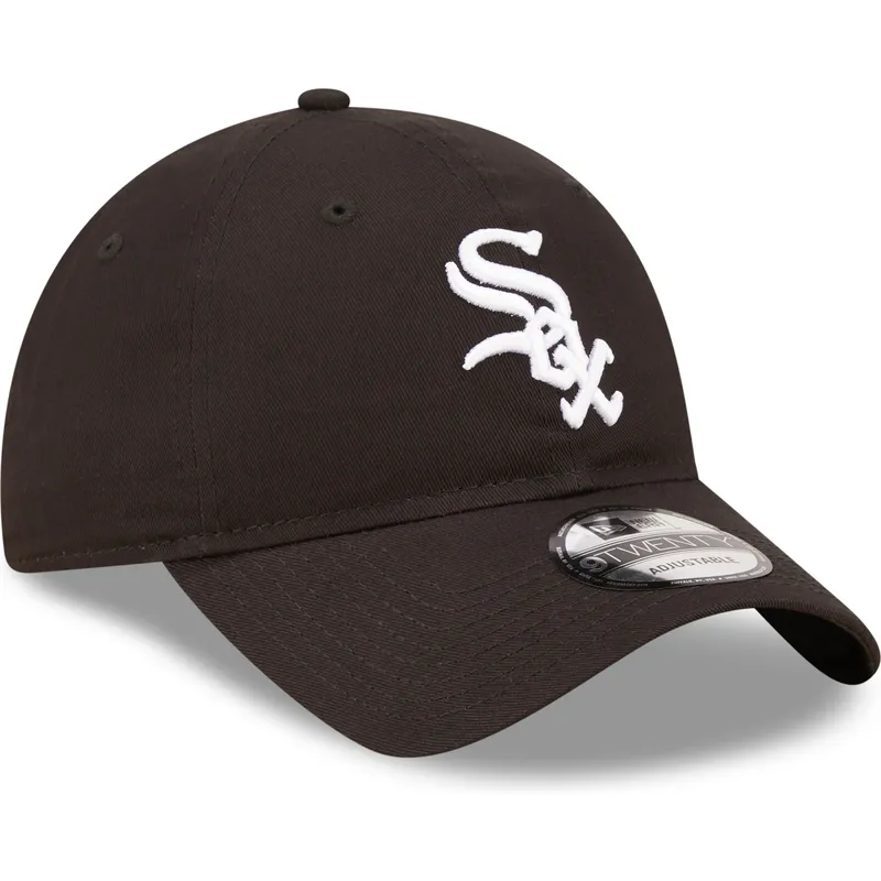 schwarze-verstellbare-curved-cap-9twenty-league-essential-der-chicago-white-sox-mlb-von-new-era